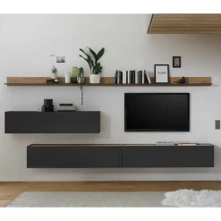 Wohnwand Möbelkombination Set - Ahilav (fünfteilig)