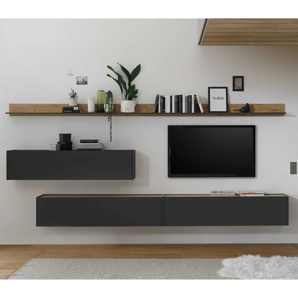 Wohnwand Möbelkombination Set - Ahilav (fünfteilig)