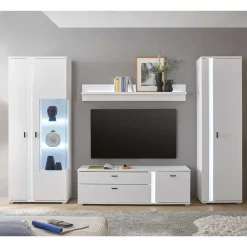 Wohnwand mit LED Licht Möbelset - Tirol (vierteilig)