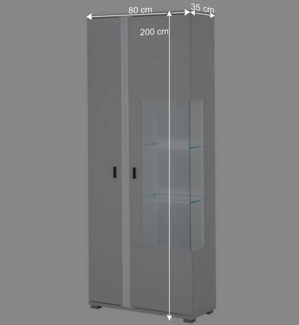 Wohnwand mit LED Licht Möbelset - Tirol (vierteilig)