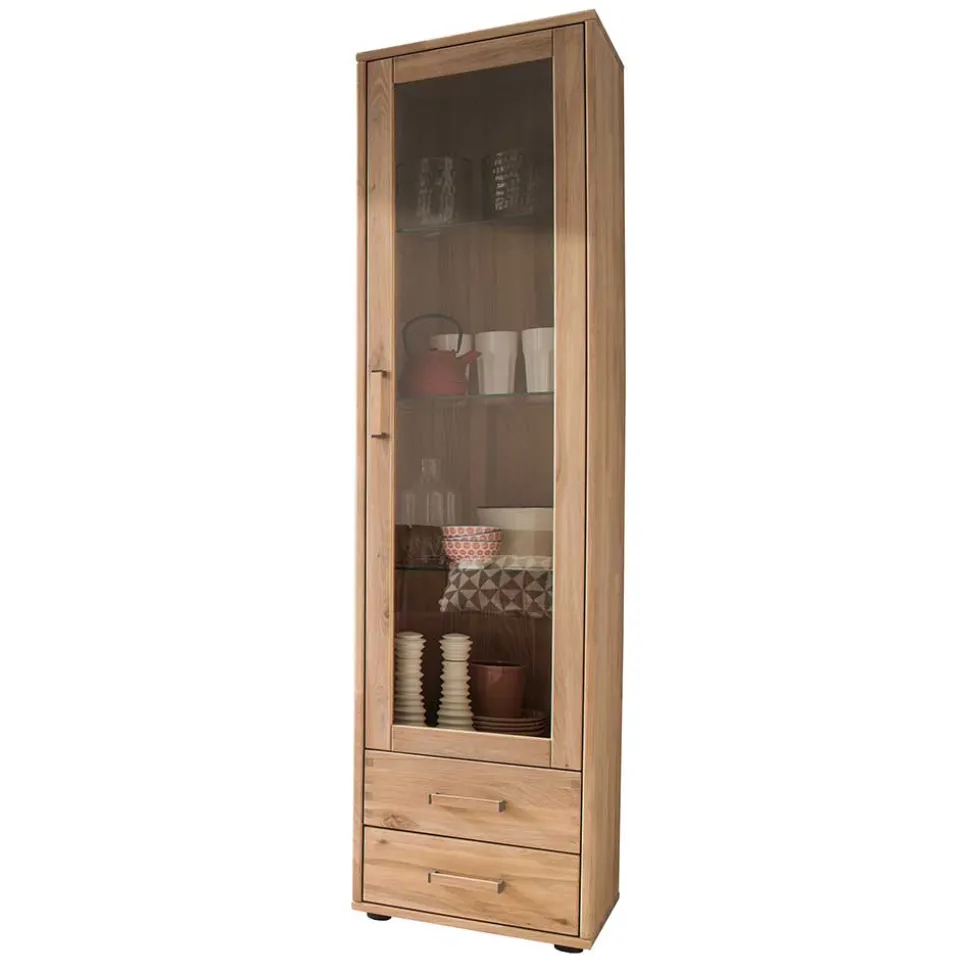 Wohnwand Vitrine in Eiche Bianco - Dulciana