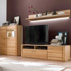 Wohnzimmer Anbauwand Athias aus Kernbuche (dreiteilig)