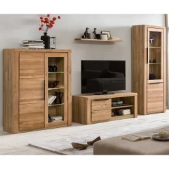 Wohnzimmer Anbauwand teilmassiv - Nelenia (vierteilig)