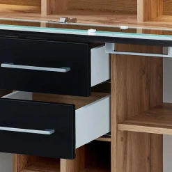 Wohnzimmer Barschrank in Schwarz & Wildeiche - Kandu