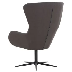 Wohnzimmer Designsessel in Dunkelgrau Stoff - Dessina