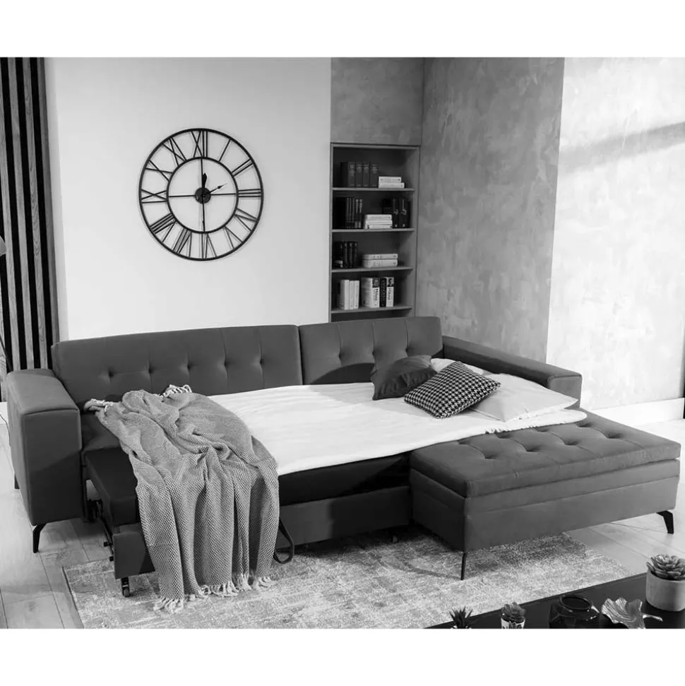 Wohnzimmer Eckcouch in Dunkelblau - Asbro