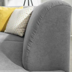 Wohnzimmer Eckcouch in Hellgrau mit Chrom - Oraina