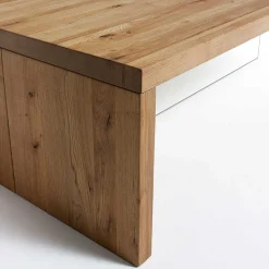 Wohnzimmer Eichentisch Bondoville mit Glas Fuß