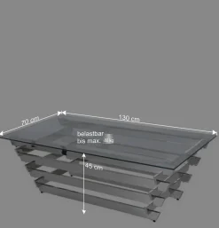 Wohnzimmer Glastisch mit Designgestell - Ludo