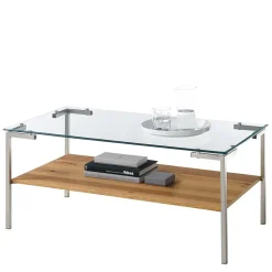 Wohnzimmer Glastisch mit Vierfußgestell - Habic