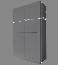 Wohnzimmer Highboard Sogno in Hochglanz Weiß