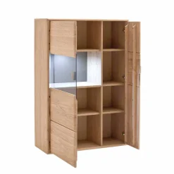 Wohnzimmer Highboard Vernella aus Eiche Bianco