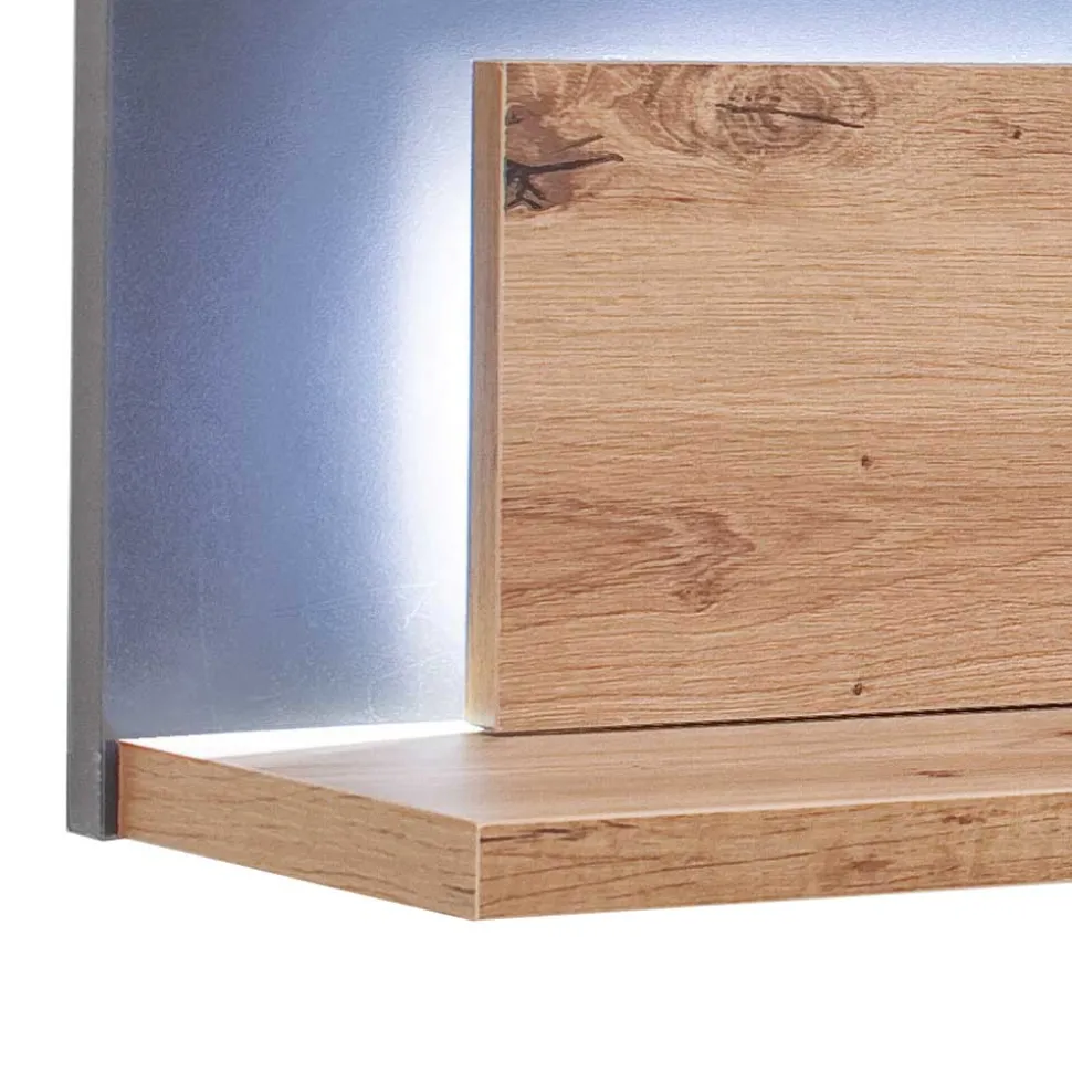 Wohnzimmer Hängeboard in Eichefarben & Grau - Vecenda