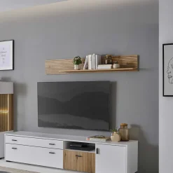 Wohnzimmer Hängeboard in Wildeiche Optik - Nenaloro