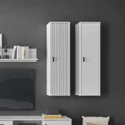 Wohnzimmer Hängeschrank in Mattweiß - Dualkos