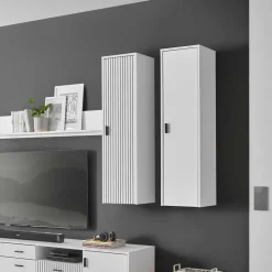 Wohnzimmer Hängeschrank in Mattweiß - Dualkos