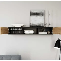 Wohnzimmer Hängeschrank mit zwei Türen & Fach - Cavan