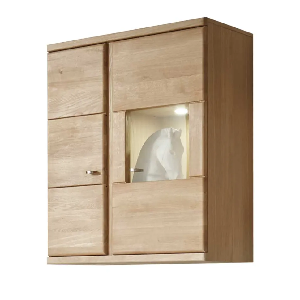 Wohnzimmer Hängevitrine Smonia aus Wildeiche Bianco