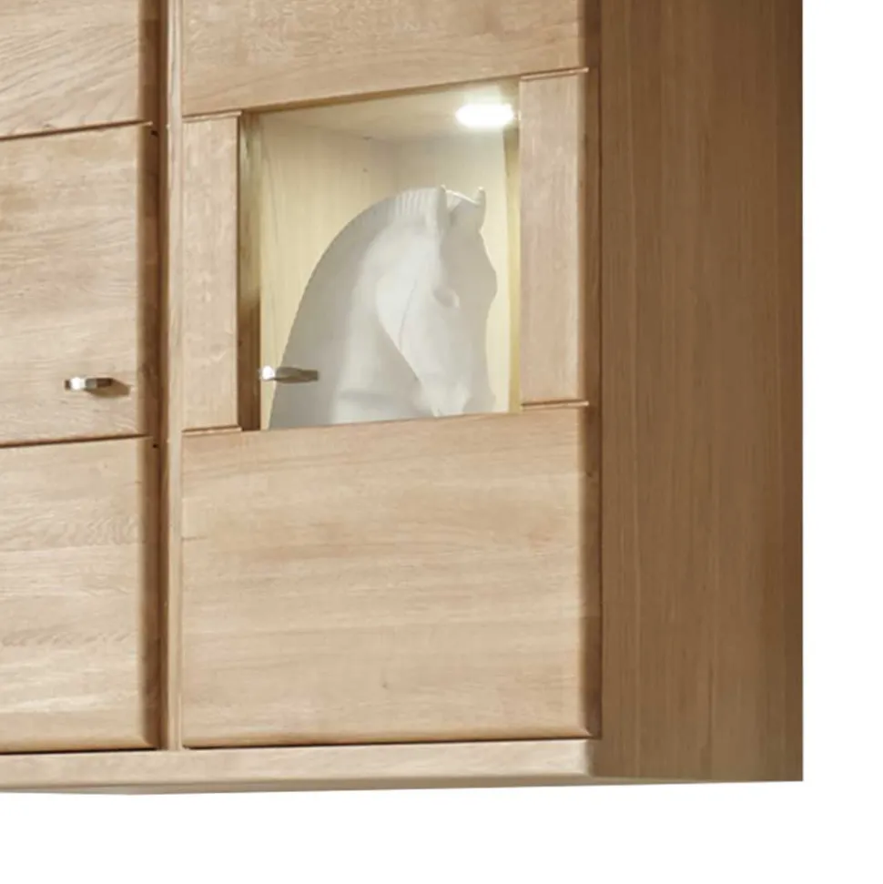 Wohnzimmer Hängevitrine Smonia aus Wildeiche Bianco