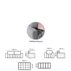 Wohnzimmer Klappsofa in Schwarz Samt - Graland