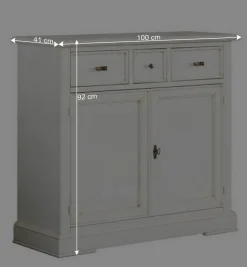 Wohnzimmer Kommode in Antikweiß - Annot