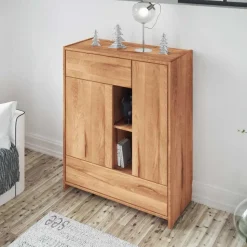 Wohnzimmer Kommode Salomonia aus Kernbuche Massivholz