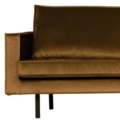 Wohnzimmer L Couch in Honigfarben Samt - Saguan