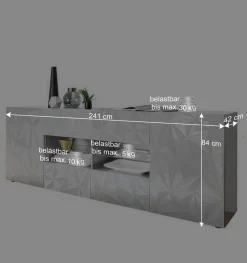 Wohnzimmer Möbel in Weiß glänzend - Vovasoma (dreiteilig)