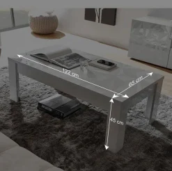 Wohnzimmer Möbel in Weiß glänzend - Vovasoma (dreiteilig)