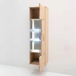 Wohnzimmer Möbel Kombi Pontros in Eiche Bianco (vierteilig)