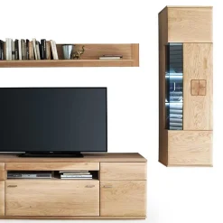 Wohnzimmer Möbel Kombi Pontros in Eiche Bianco (vierteilig)