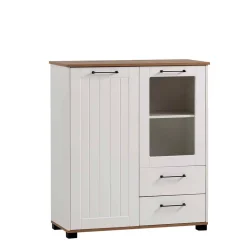 Wohnzimmer Möbel Set in Weiß - Cabinda (vierteilig)