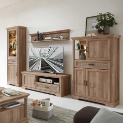 Wohnzimmer Möbelset in Eiche NB - Barack (vierteilig)