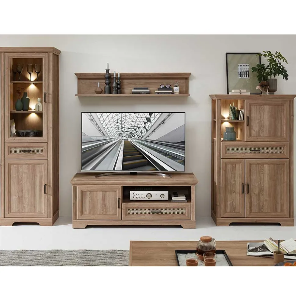 Wohnzimmer Möbelset in Eiche NB - Barack (vierteilig)