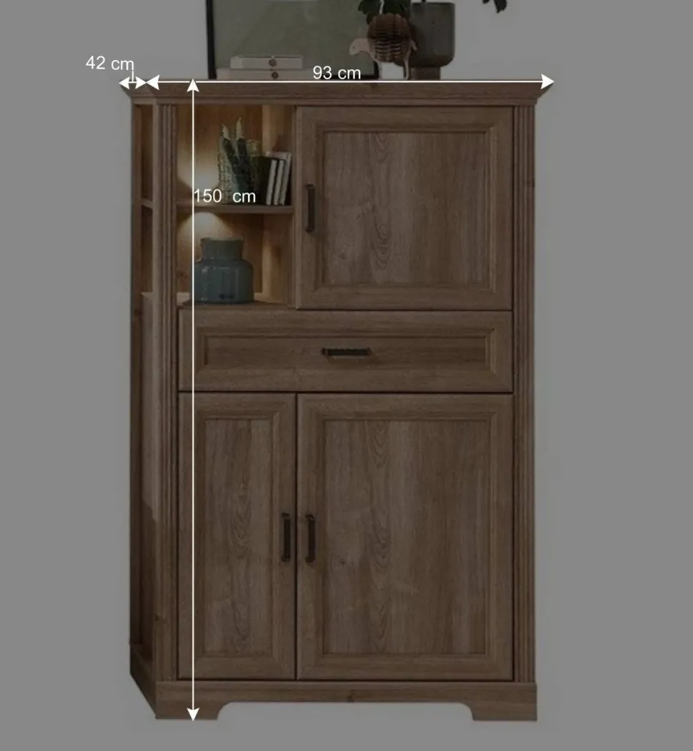 Wohnzimmer Möbelset in Eiche NB - Barack (vierteilig)