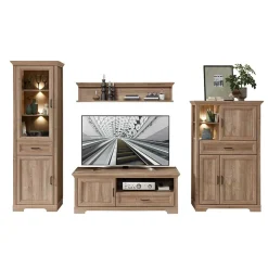 Wohnzimmer Möbelset in Eiche NB - Barack (vierteilig)