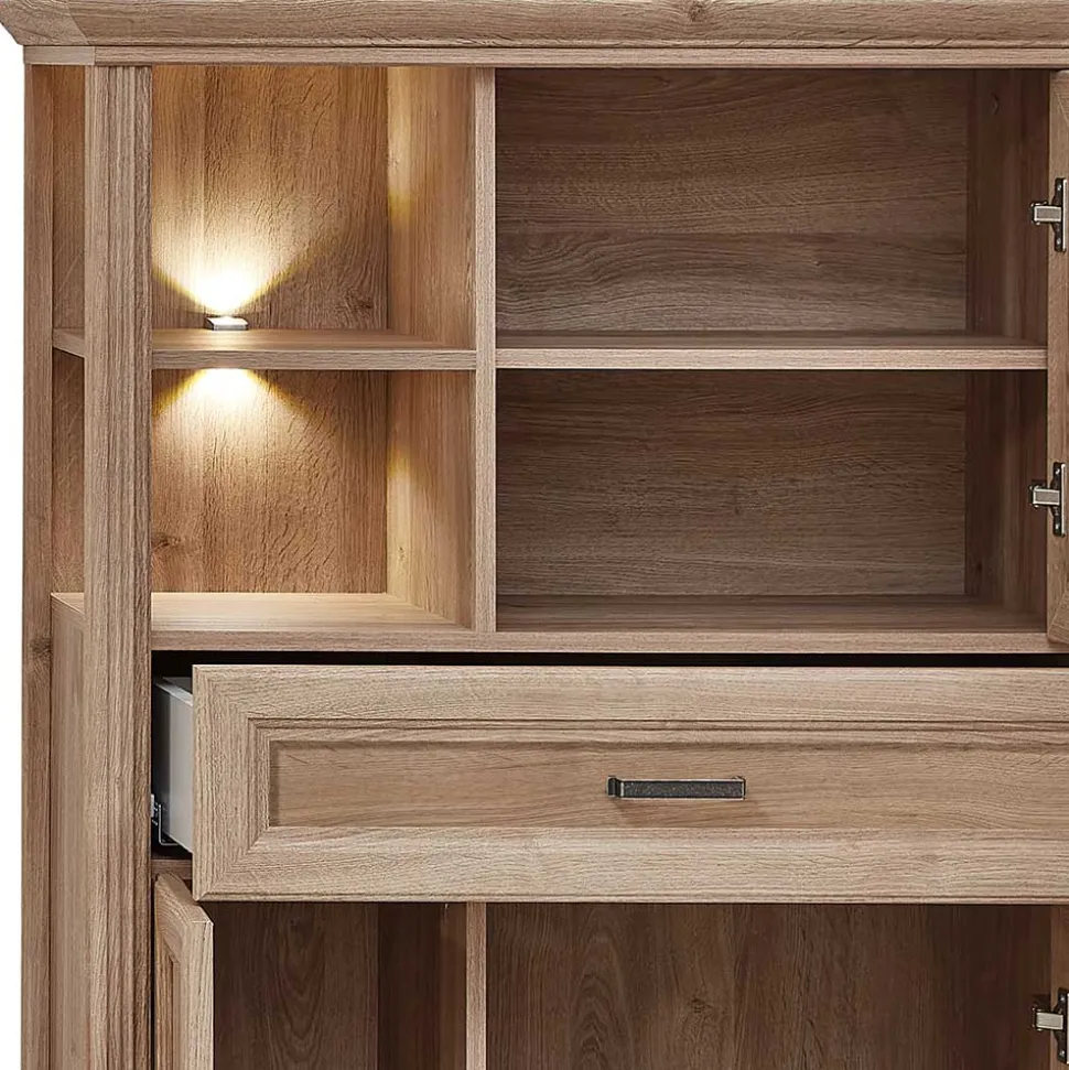 Wohnzimmer Möbelset in Eiche NB - Barack (vierteilig)