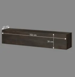 Wohnzimmer Oberschrank in Eiche Dunkel - Mundo