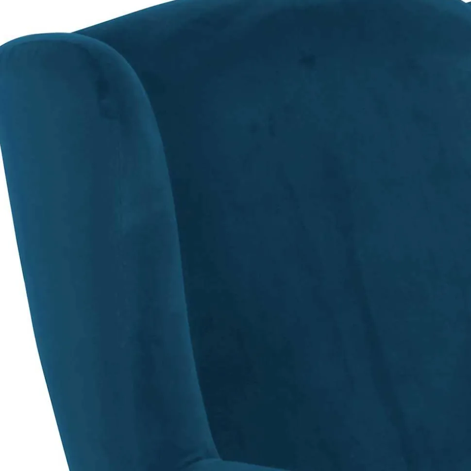 Wohnzimmer Ohrensessel aus Samtvelours in Petrol - Torabus