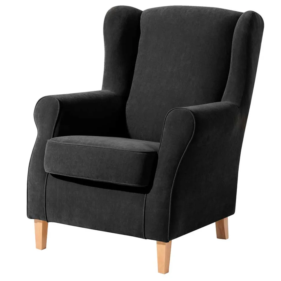 Wohnzimmer Ohrensessel in Schwarz - Lirionica