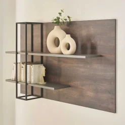 Wohnzimmer Regal in Eiche Dunkel und Anthrazit - Mundo