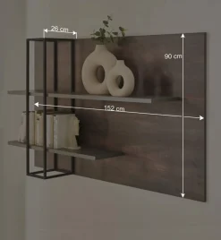 Wohnzimmer Regal in Eiche Dunkel und Anthrazit - Mundo