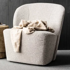 Wohnzimmer Retro Sessel in Beigegrau - Kastrona