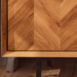 Wohnzimmer Schrank mit Tür Fischgrät Optik - Kerfa