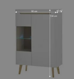 Wohnzimmer Schrankset im Skandi Design - Ginko (vierteilig)