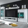 Wohnzimmer Schrankwand Eila in Hochglanz Weiß (vierteilig)