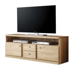 Wohnzimmer Schrankwand Smonia aus Wildeiche hell (vierteilig)