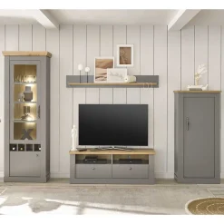 Wohnzimmer Schränke & Regal in Lichtgrau - Buleta (vierteilig)