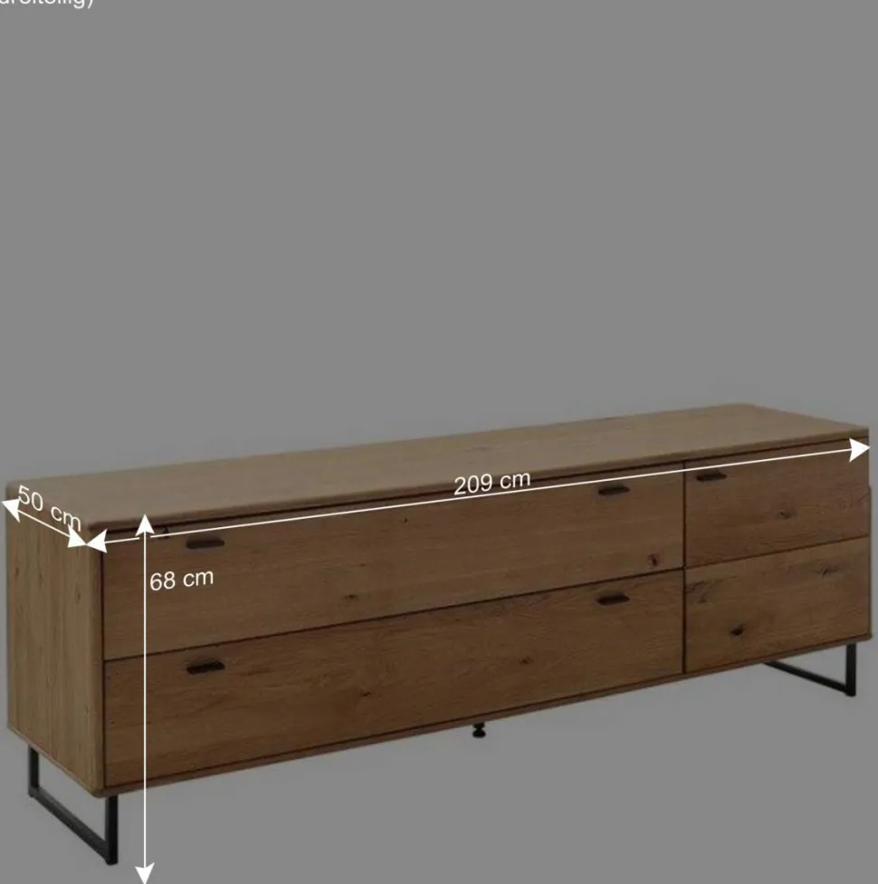 Wohnzimmer Schränke aus Wildeiche & Metall - Flacona (dreiteilig)