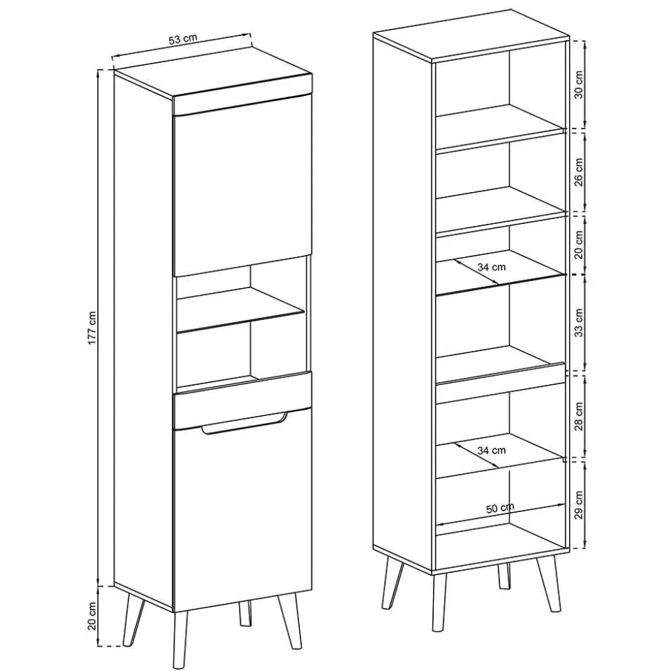 Wohnzimmer Schränke Skandi - Olcian (vierteilig)